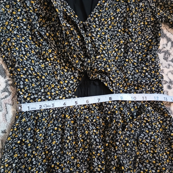 Abercrombie Fitch Ditsy Floral Maxi Dress Small Ruffle Faux Wrap Cottagecore - Picture 12 of 13